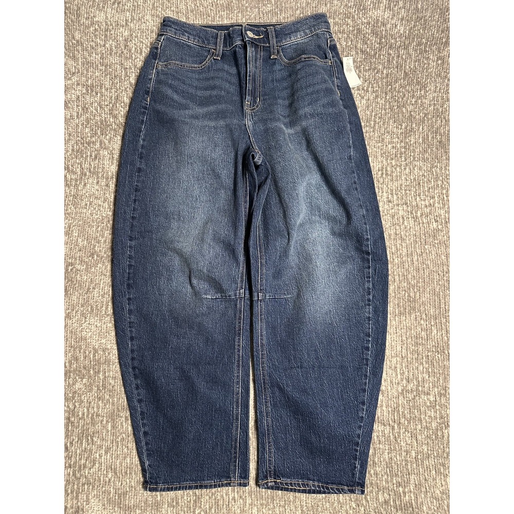 Old Navy Jeans High Rise Wow Barrel Leg Jeans Women's Size 4 Short 4 Denim NWT
